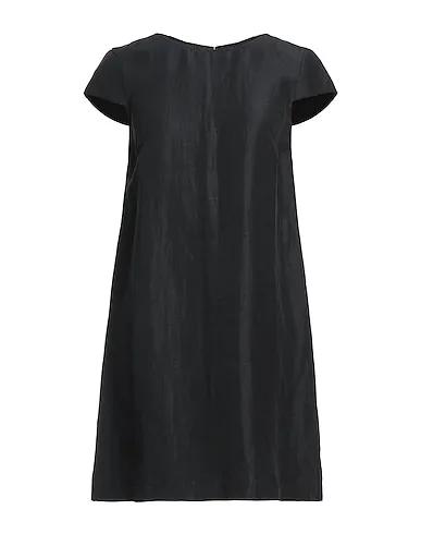 Black Silk shantung Short dress