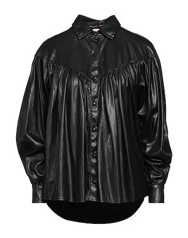 Black Solid color shirts & blouses