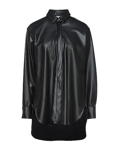 Black Solid color shirts & blouses