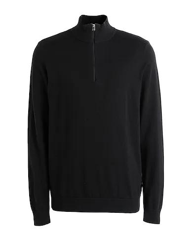Black Sweater with zip SLHBERG HALF ZIP CARDIGAN B NOOS