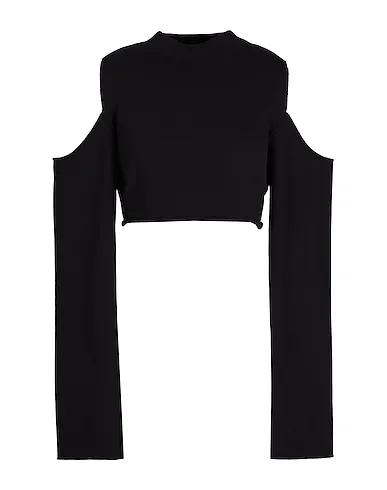 Black Sweatshirt ORGANIC COTTON SHOULDER CUT-OUT SWEATSHIRT

