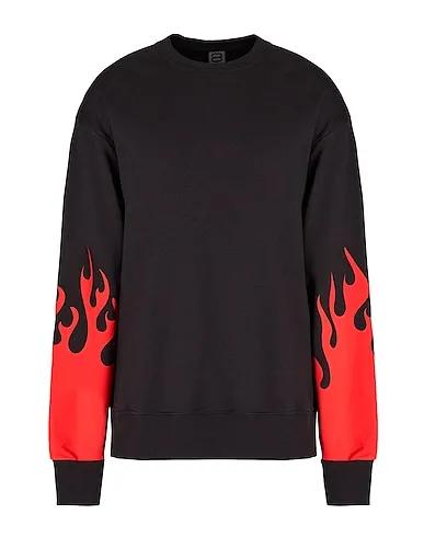 Black Sweatshirt PRINTED ORGANIC COTTON LOOSE-FIT CREWNECK
