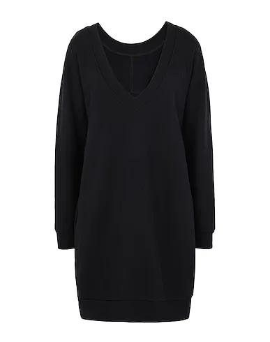Black Sweatshirt Short dress BACK V-NECK LOGO SWEAT DRESS
