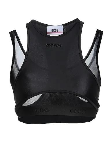Black Synthetic fabric Crop top