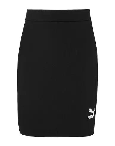 Black Synthetic fabric Mini skirt Classics Ribbed Skirt 