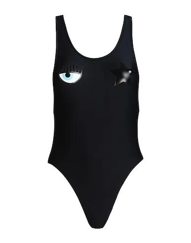 Black Synthetic fabric One-piece swimsuits
