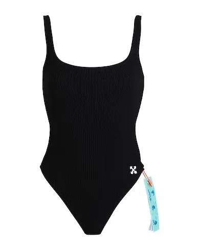 Black Synthetic fabric One-piece swimsuits