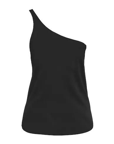Black Synthetic fabric One-shoulder top