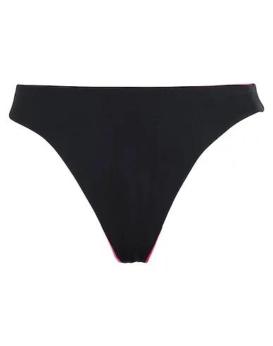Black Synthetic fabric Reversible Sling Bikini Bottom
