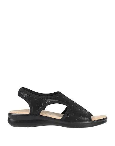 Black Synthetic fabric Sandals