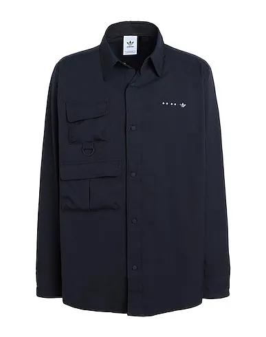 Black Synthetic fabric Solid color shirt LS OVERSHIRT
