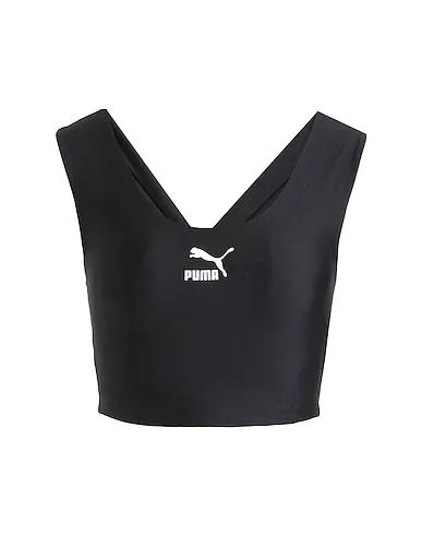 Black Synthetic fabric T7 Crop Top
