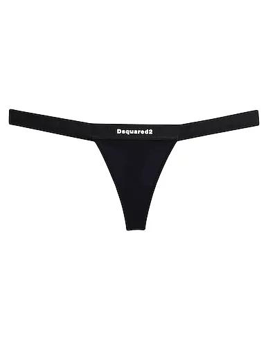 Black Synthetic fabric Thongs