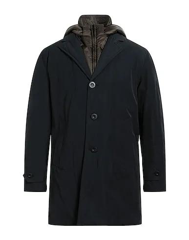 Black Techno fabric Double breasted pea coat