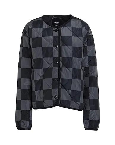 Black Techno fabric Jacket FORCES CHECK LINER JACKET