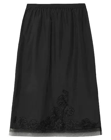 Black Techno fabric Midi skirt