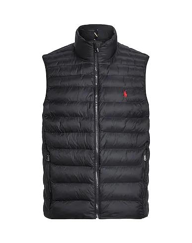 Black Techno fabric Shell  jacket PACKABLE QUILTED VEST

