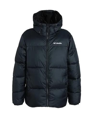 Black Techno fabric Shell  jacket Puffect Hooded Jacket
