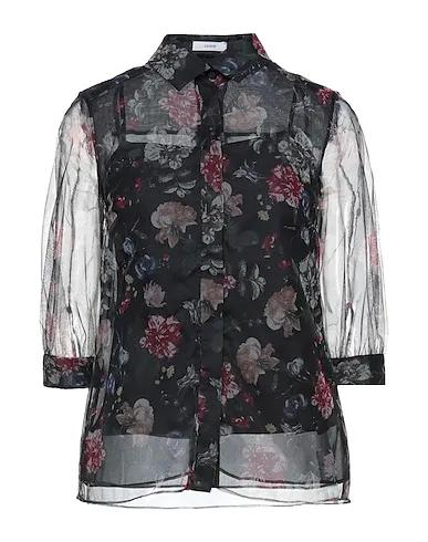 Black Tulle Floral shirts & blouses