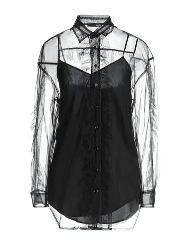 Black Tulle Solid color shirts & blouses