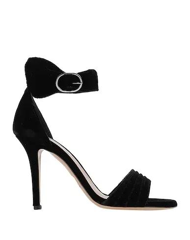 Black Velour Sandals