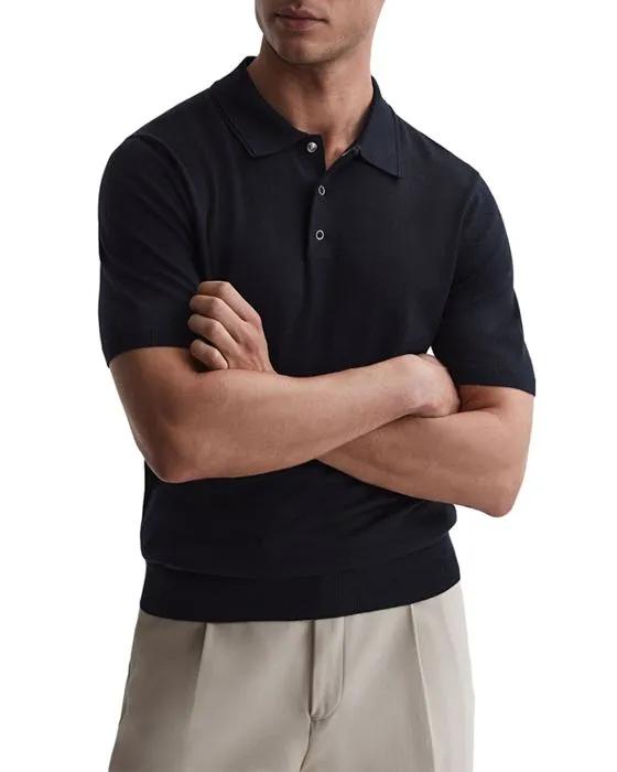 Blair Short Sleeved Merino Snap Button Polo Shirt  
