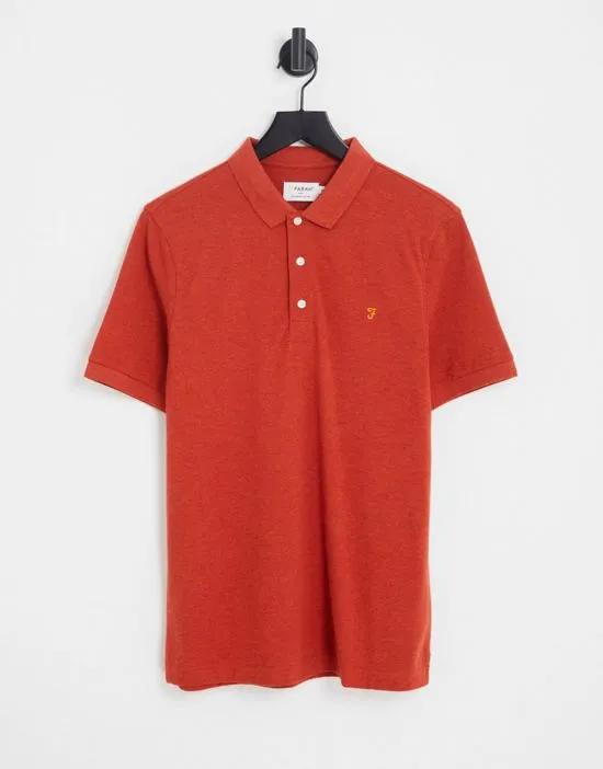 Blanes slim fit cotton polo shirt in orange