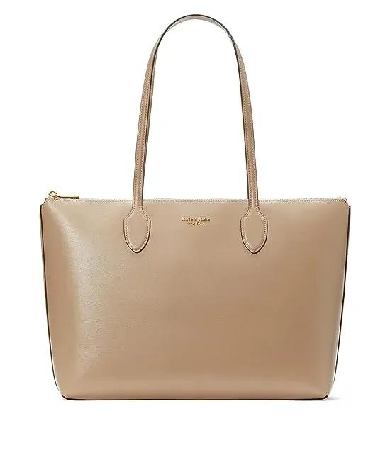 Bleecker Saffiano Leather Large Zip Top Tote