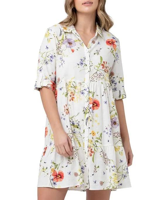 Bloom Floral Button Through Shirt Dress