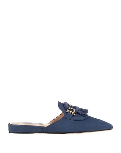 Blue Baize Mules and clogs