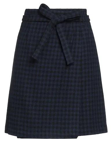 Blue Boiled wool Mini skirt