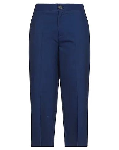 Blue Cotton twill Cropped pants & culottes