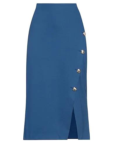 Blue Cotton twill Midi skirt
