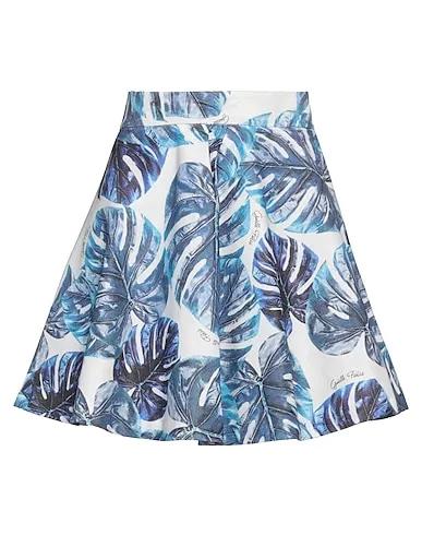 Blue Cotton twill Mini skirt