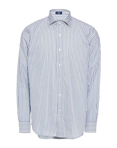 Blue Cotton twill Striped shirt