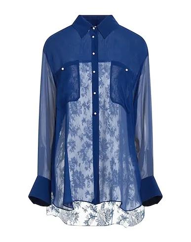 Blue Crêpe Lace shirts & blouses