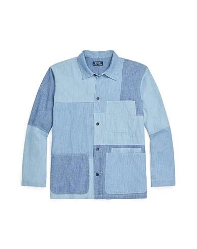 Blue Denim Denim shirt CLASSIC FIT PATCHWORK CHAMBRAY SHIRT
