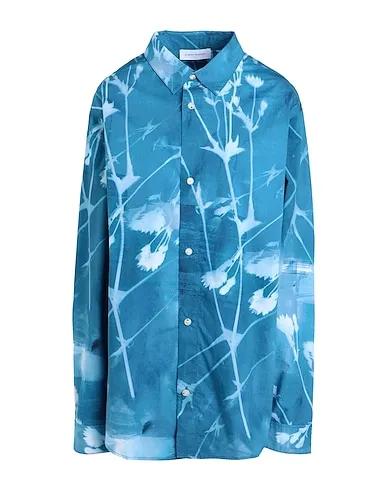 Blue Floral shirts & blouses CYANOTYPE BRUSHSTROKE PRINT
