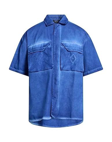 Blue Gabardine Solid color shirt