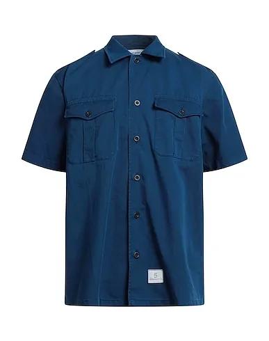 Blue Gabardine Solid color shirt