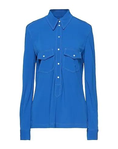 Blue Jersey Solid color shirts & blouses