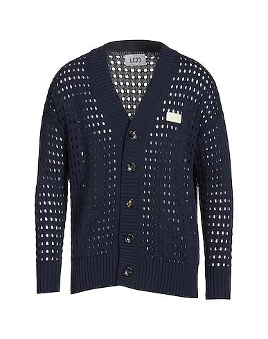 Blue Knitted Cardigan PERFORATED CARDIGAN
