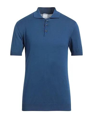 Blue Knitted Polo shirt