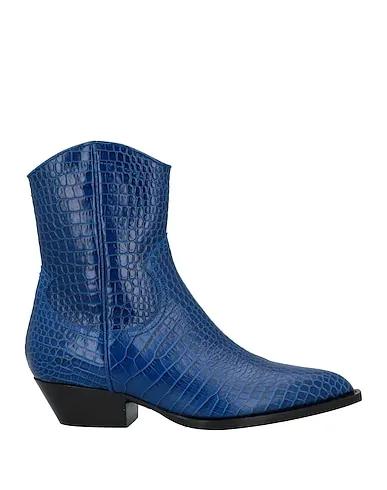 Blue Leather Ankle boot