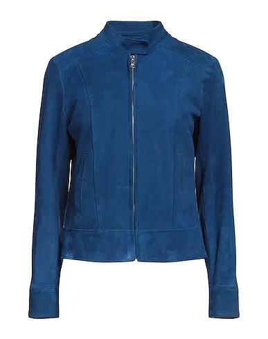 Blue Leather Biker jacket