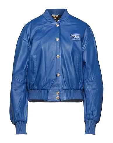Blue Leather Bomber