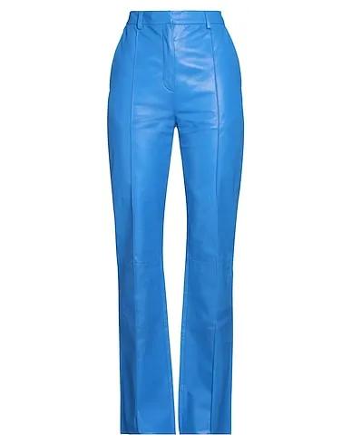 Blue Leather Casual pants