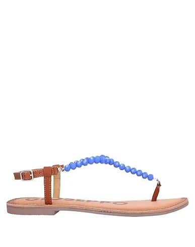 Blue Leather Flip flops