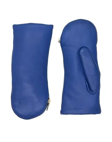 Blue Leather Gloves