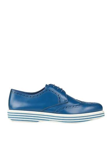 Blue Leather Laced shoes